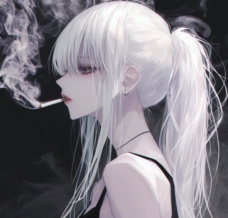 ảnh anime girl tóc trắng 9