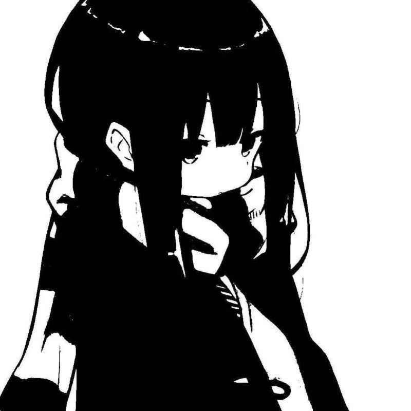 ảnh anime nữ đen trắng 12