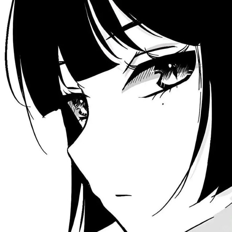 ảnh anime nữ đen trắng 13