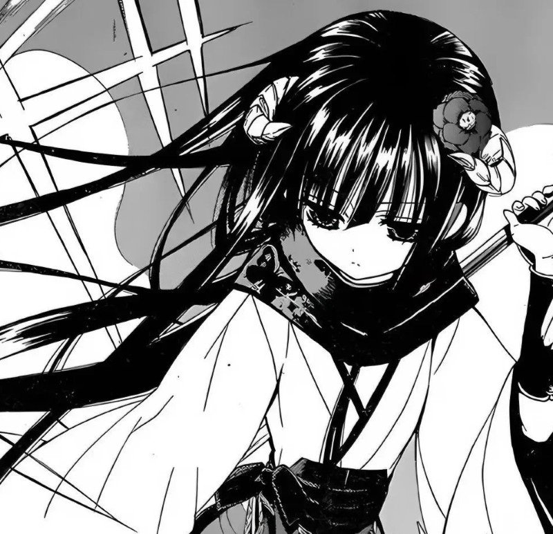 ảnh anime nữ đen trắng 14