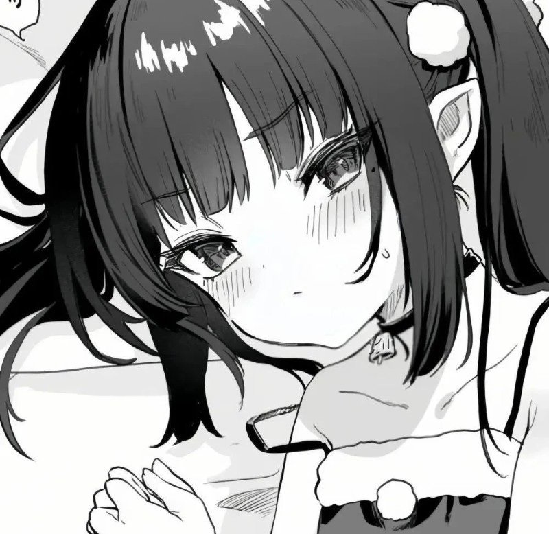 ảnh anime nữ đen trắng 21