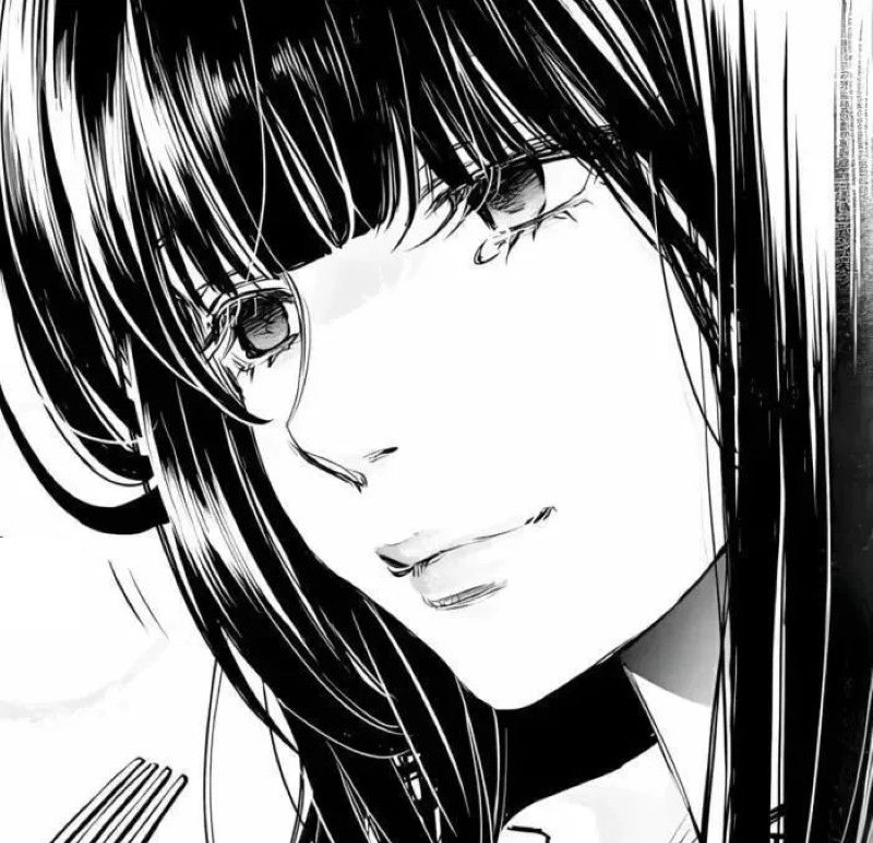 ảnh anime nữ đen trắng 22