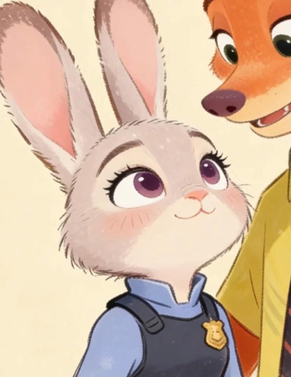 Cặp thỏ và cáo đáng yêu trong phong cách anime