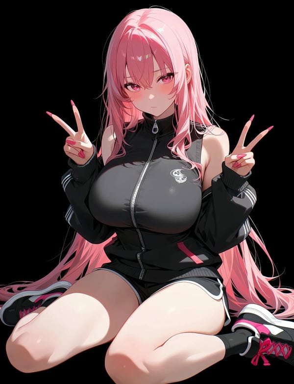 Nhân vật nữ anime trong khung cảnh thành phố về đêm
