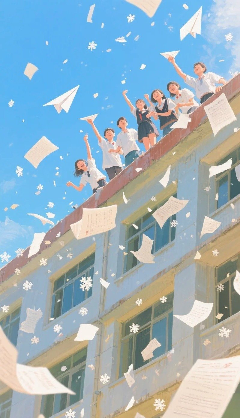 Ảnh trường học anime mùa xuân lãng mạn