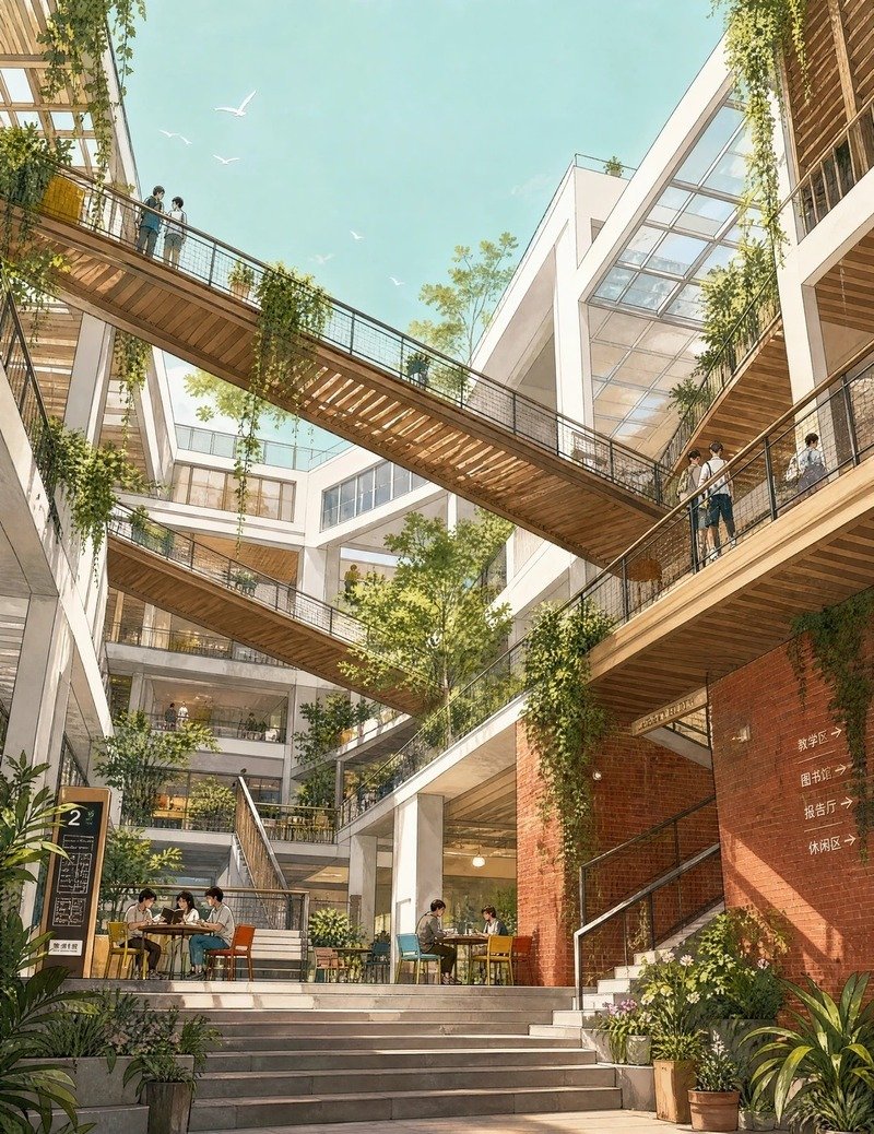 Hình ảnh trường học anime phong cách học đường
