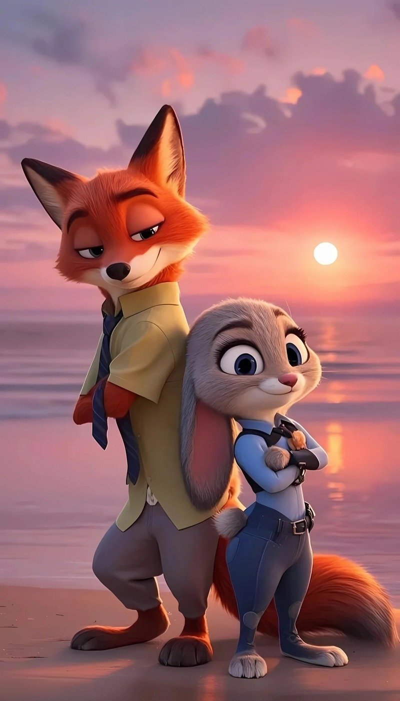 Cáo và thỏ trong thành phố Zootopia hiện đại
