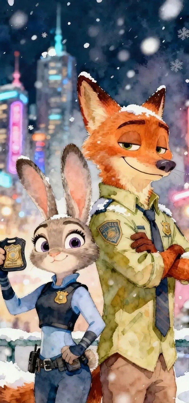 Hình nền cáo và thỏ Zootopia làm ảnh nền điện thoại đẹp