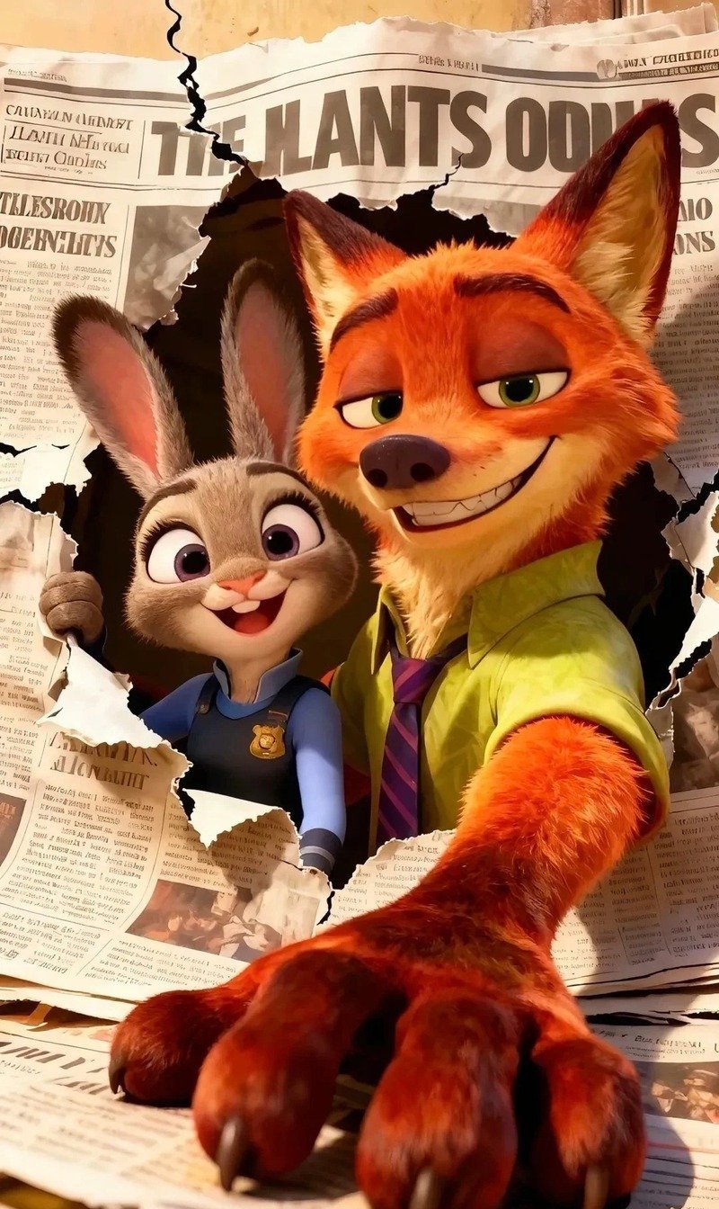 Cáo và thỏ hoạt hình đáng yêu trong thế giới Zootopia