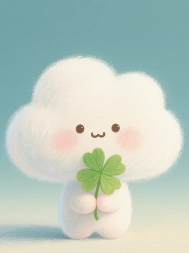 Hình đám mây cute phong cách chibi, nhẹ nhàng