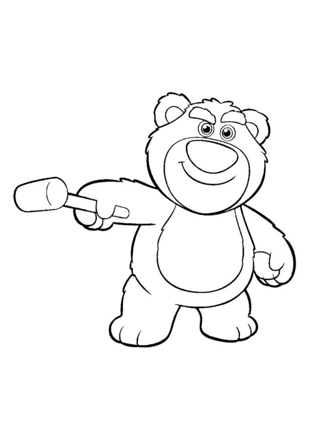 Bộ tranh tô màu gấu dâu dễ thương cho trẻ