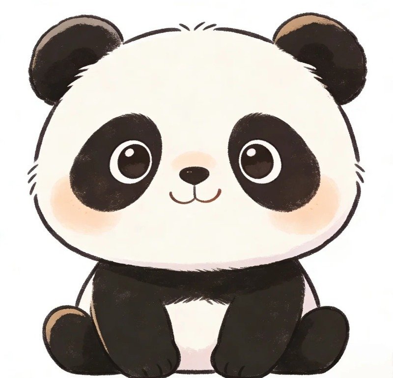 Gấu trúc chibi dễ thương với tạo hình ngộ nghĩnh đáng yêu
