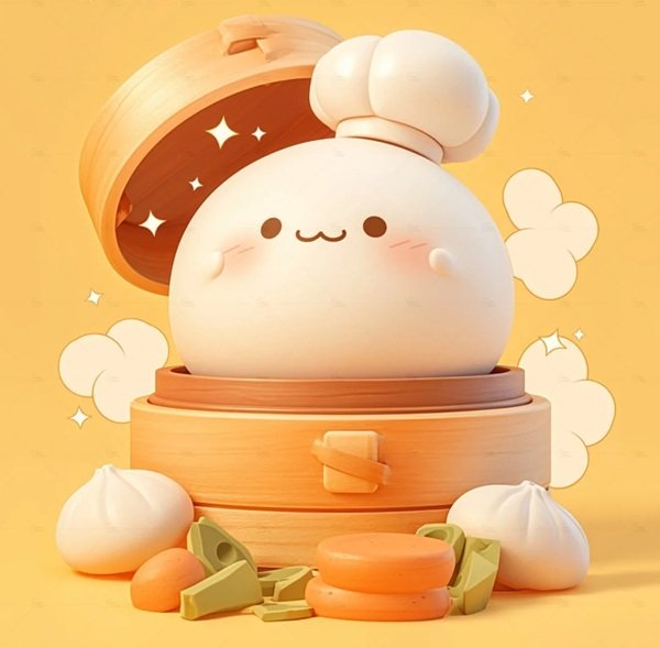 hình bánh bao cute 5