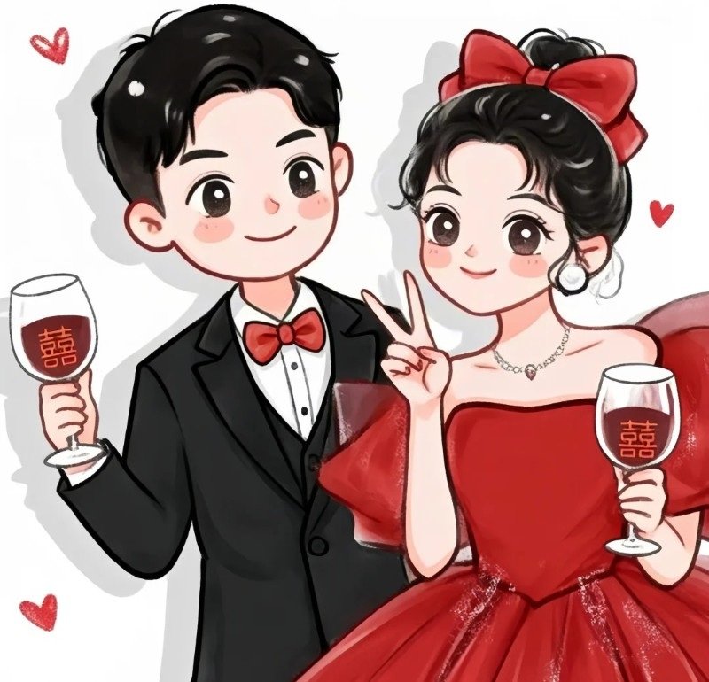 hình cô dâu chú rể chibi 1