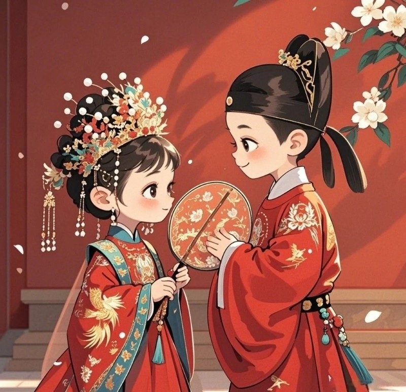 hình cô dâu chú rể chibi 12