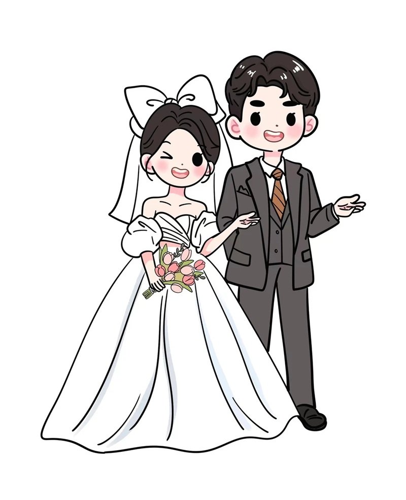 hình cô dâu chú rể chibi 13