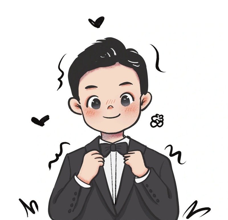 Cô dâu chú rể chibi phong cách kawaii