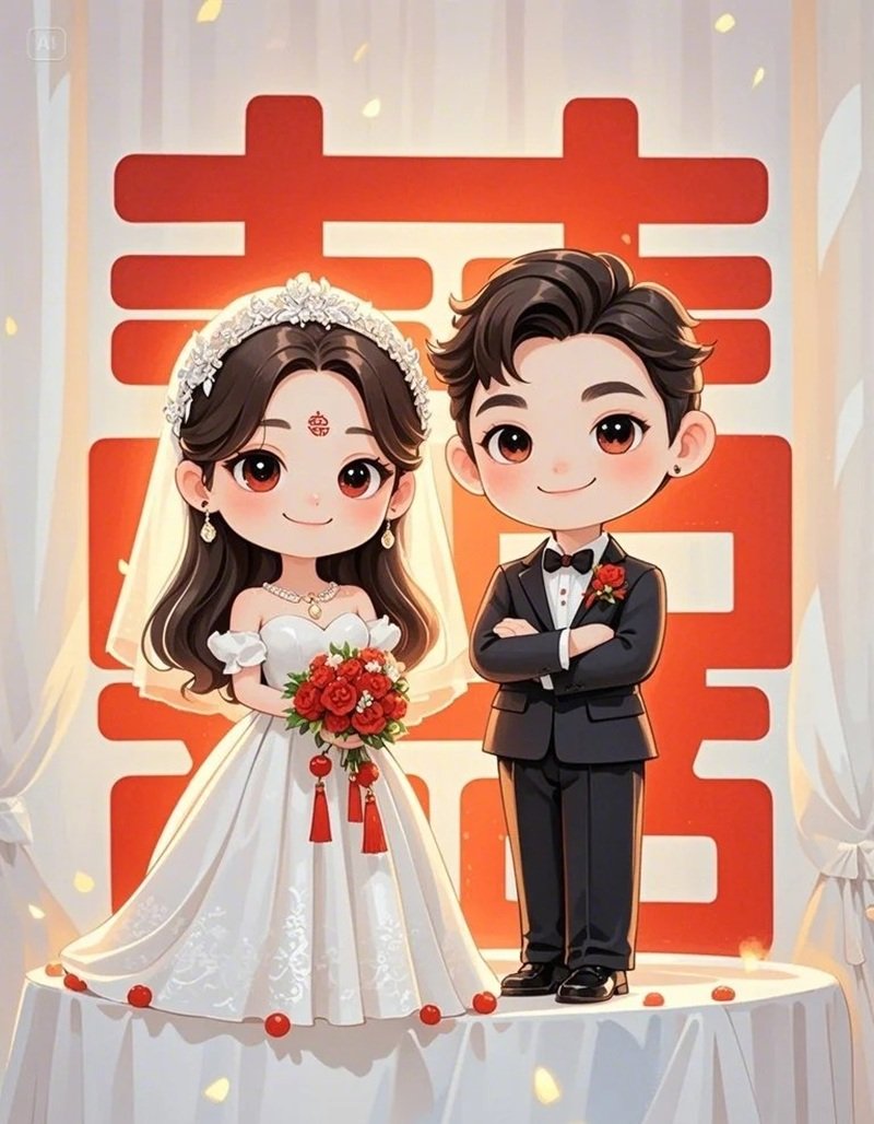 hình cô dâu chú rể chibi 16