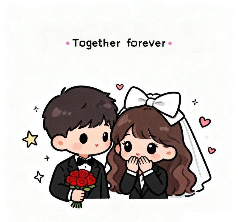 hình cô dâu chú rể chibi 17