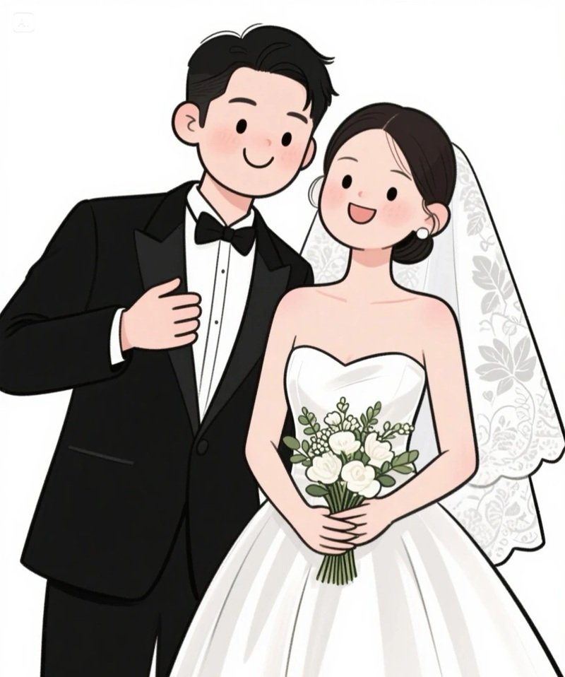 hình cô dâu chú rể chibi 2