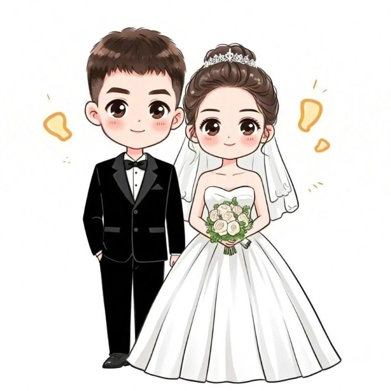 hình cô dâu chú rể chibi 20