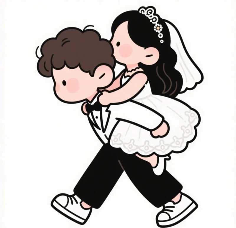 hình cô dâu chú rể chibi 27