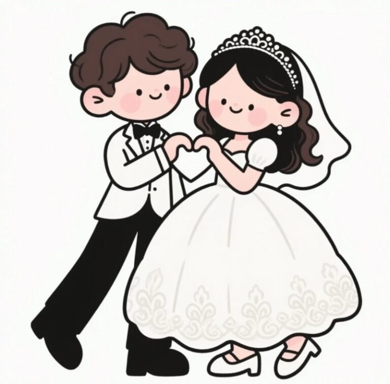 193+ Hình cô dâu chú rể chibi dễ thương, ngọt ngào