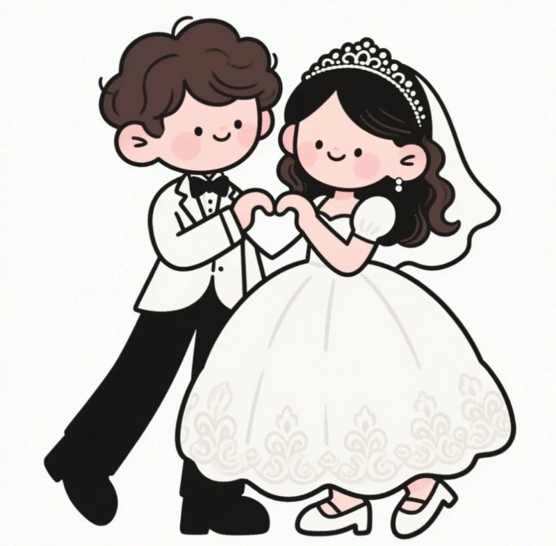 hình cô dâu chú rể chibi 28