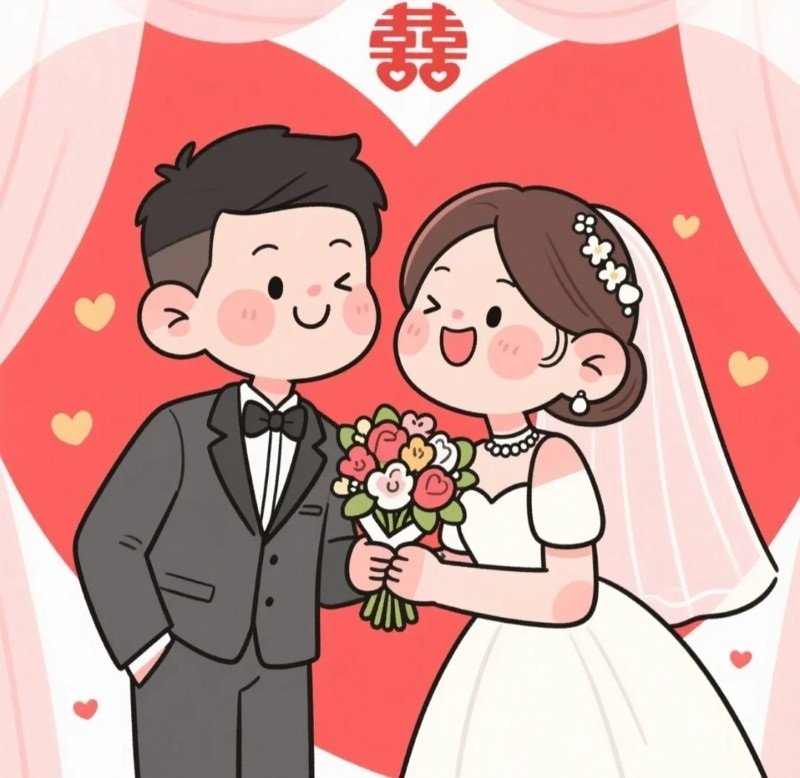 hình cô dâu chú rể chibi 29