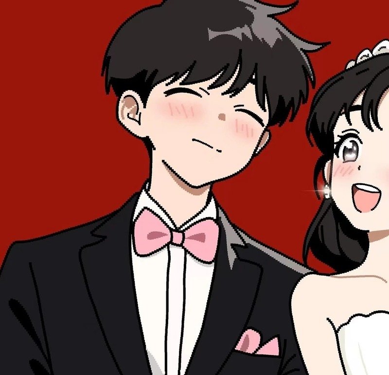 Hình ảnh cô dâu chú rể chibi phong cách hoạt hình