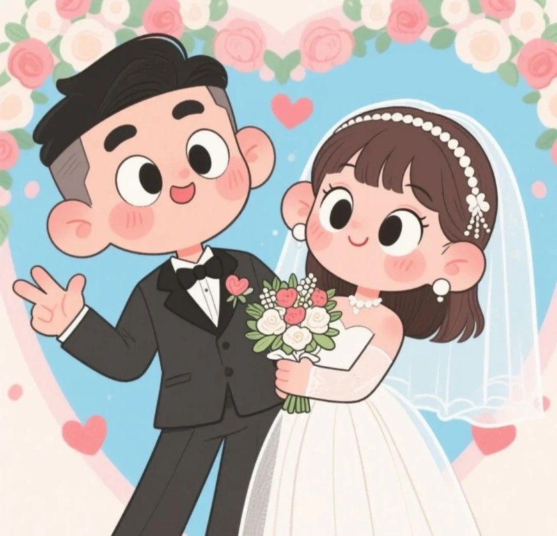 hình cô dâu chú rể chibi 31