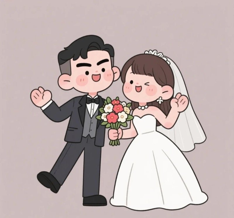 hình cô dâu chú rể chibi 32