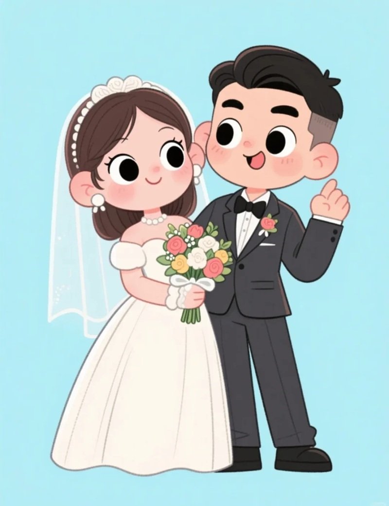 hình cô dâu chú rể chibi 33