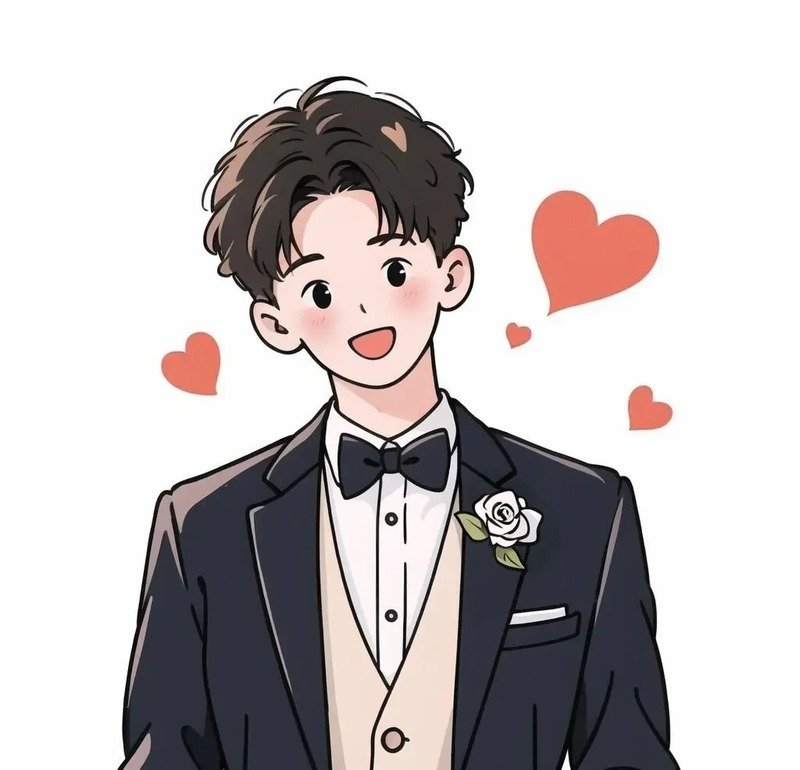 Ảnh cưới cô dâu chú rể chibi dễ thương