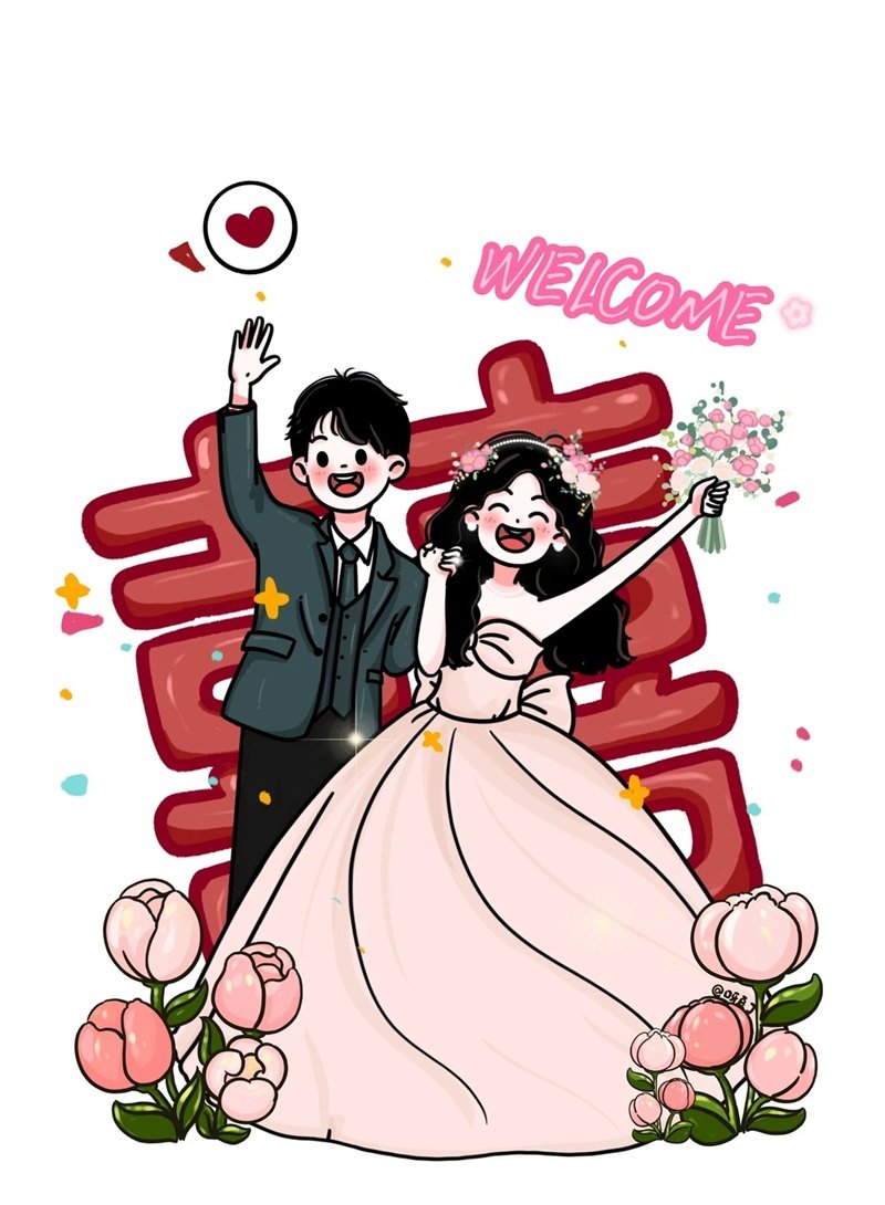 hình cô dâu chú rể chibi 7