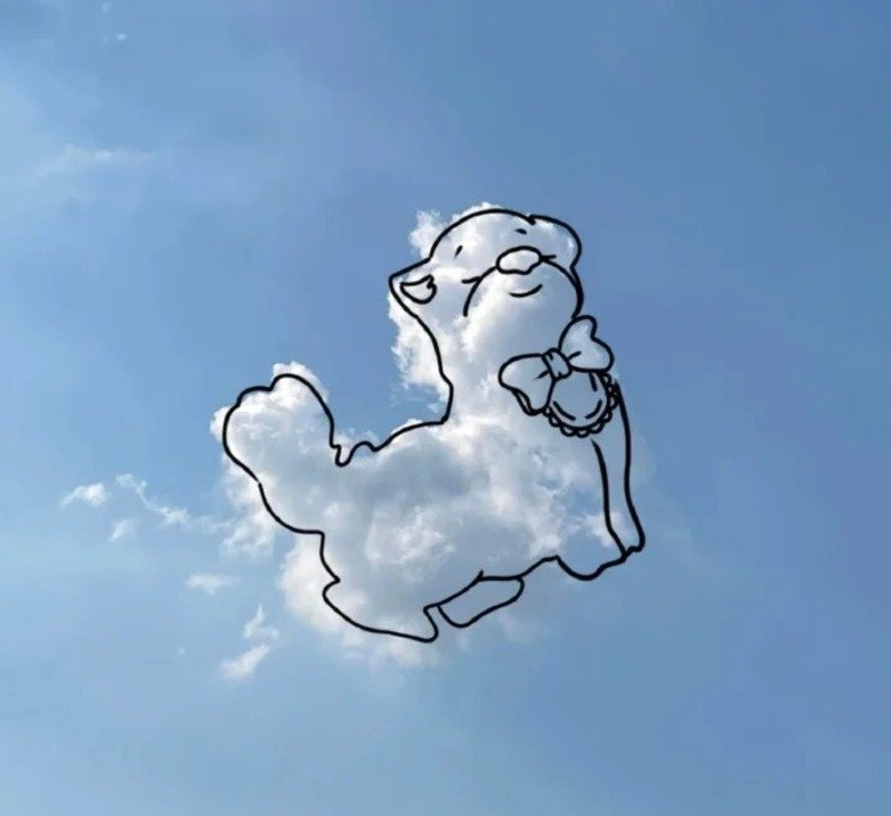 Hình đám mây cute với màu sắc tươi sáng