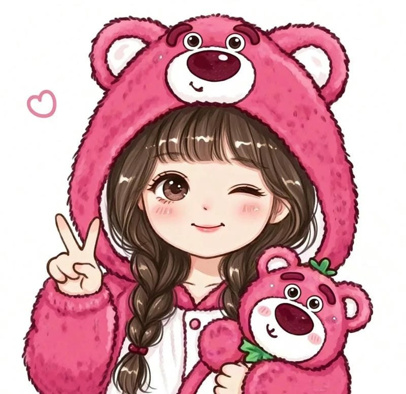 Ảnh gấu dâu cute với thiết kế sáng tạo độc đáo