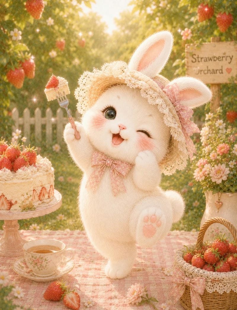 Thỏ trắng nhỏ đang vui đùa trên đồng cỏ