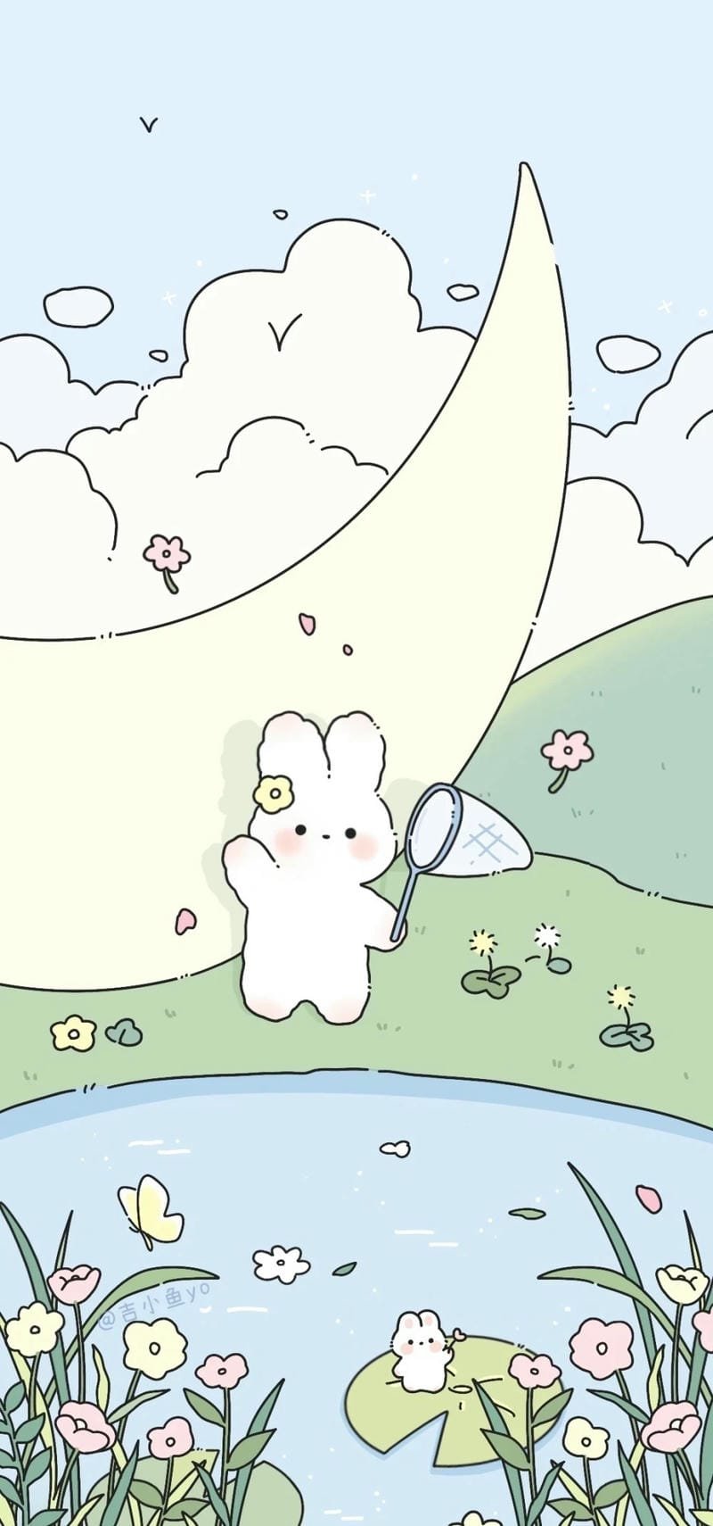 Hình nền con thỏ cute với biểu cảm siêu đáng yêu