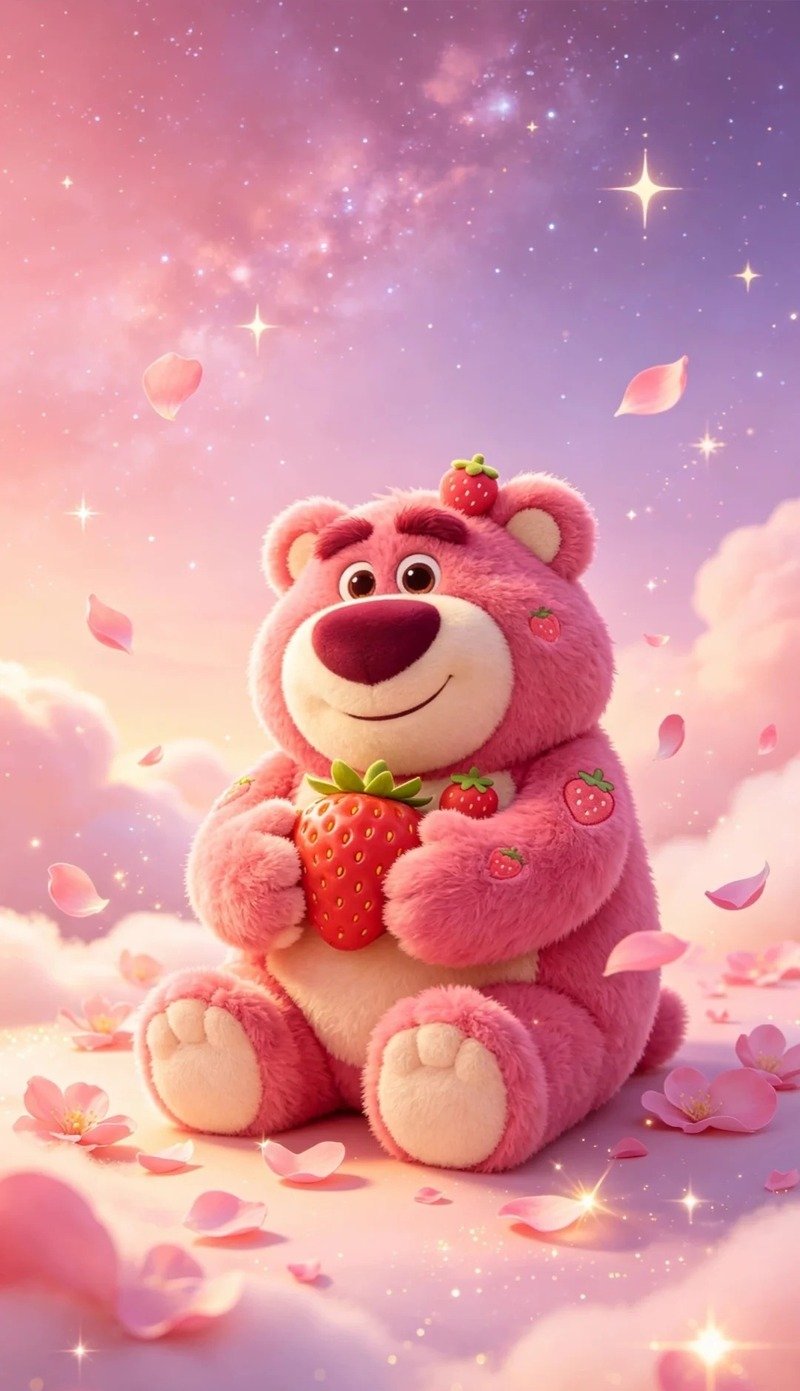 Ảnh nền gấu dâu phong cách kawaii Nhật Bản