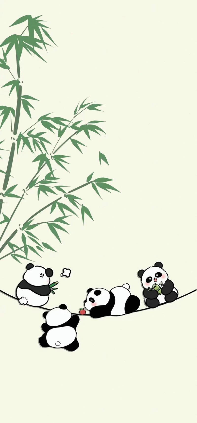 Hình nền gấu trúc cute mang phong cách hoạt hình dễ thương