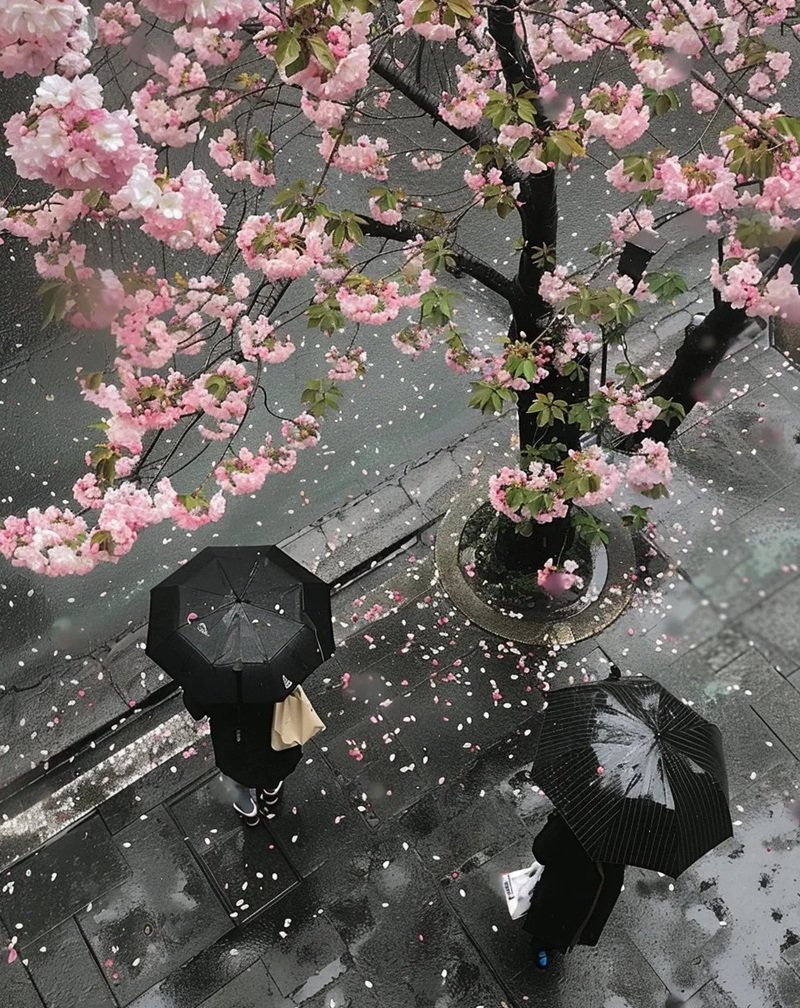 hình nền hoa anh đào rơi 11