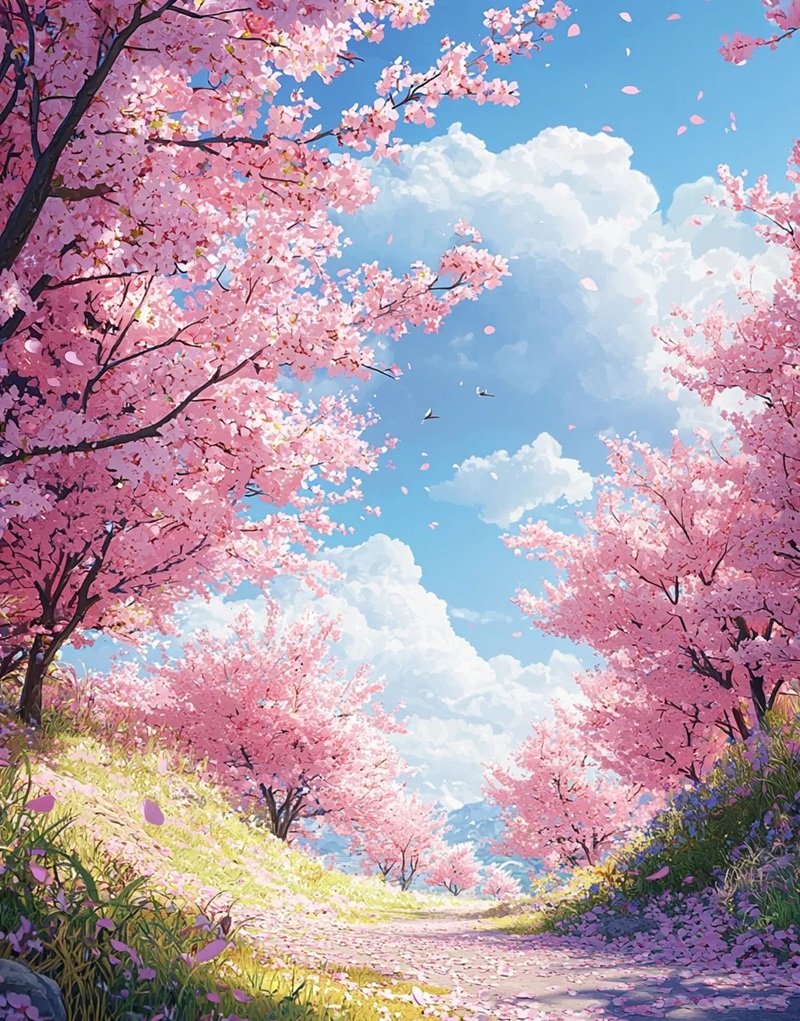 hình nền hoa anh đào rơi 18