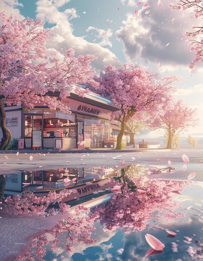 hình nền hoa anh đào rơi 9