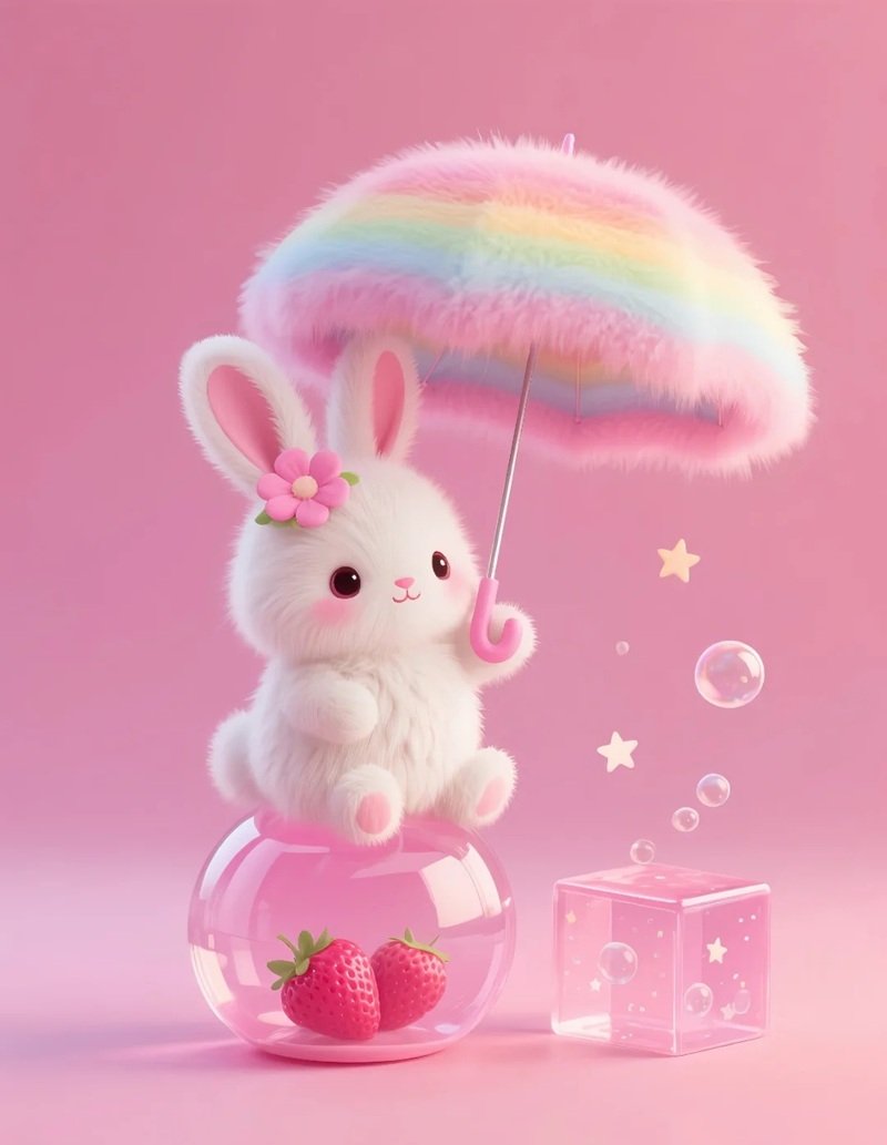 hình nền thỏ hồng cute 1