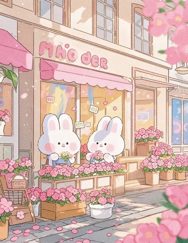 hình nền thỏ hồng cute 10