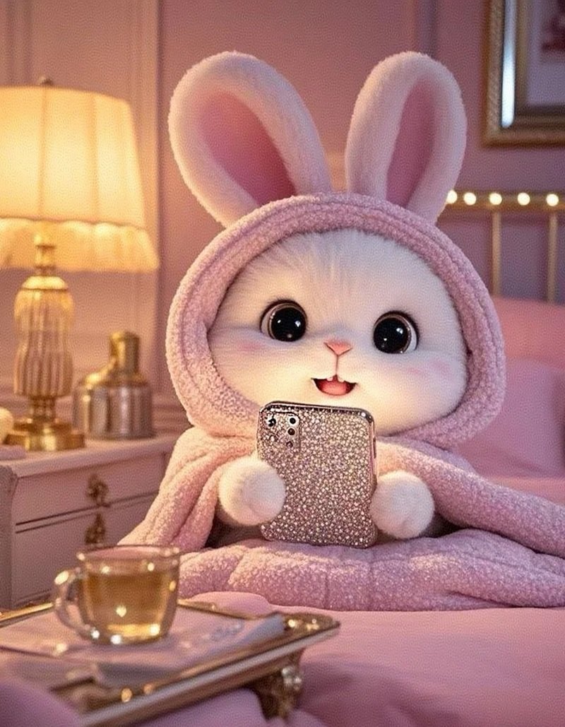 hình nền thỏ hồng cute 16