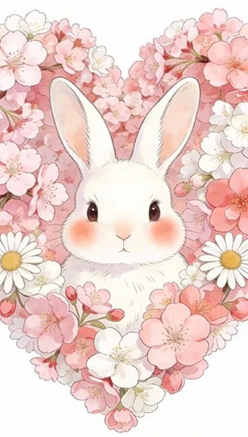 hình nền thỏ hồng cute 17