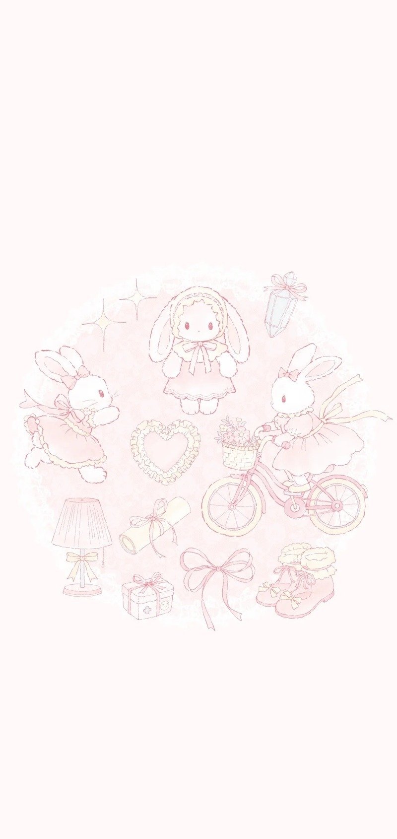Thỏ hồng chibi cute làm hình nền đẹp