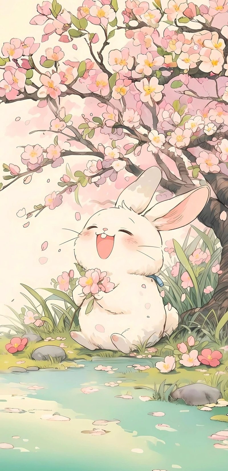 hình nền thỏ hồng cute 24